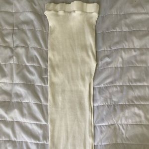 White slit midi skirt